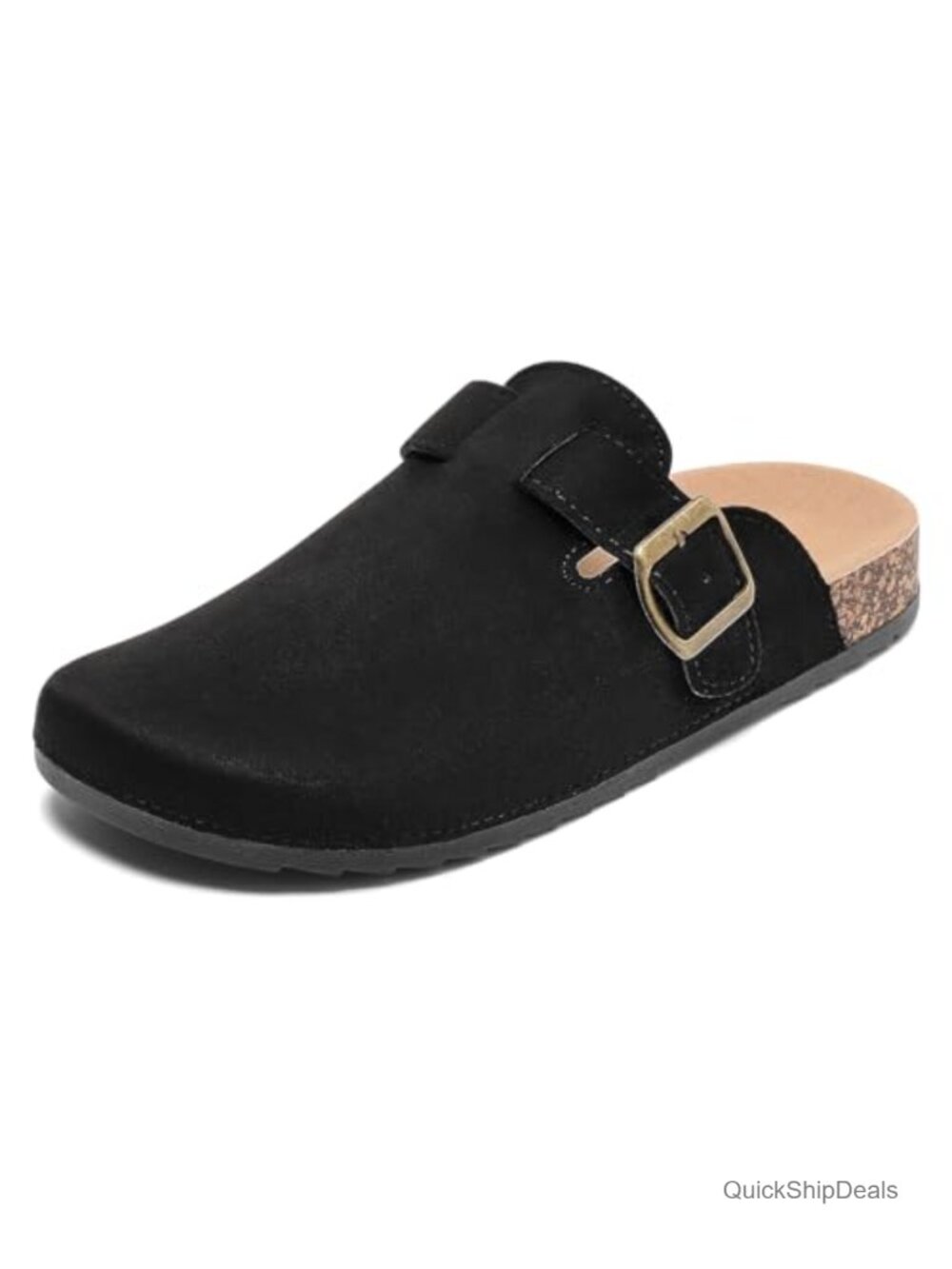 Suede Clogs for Women & Men Cork Footbed Leather Mules Potato Shoes